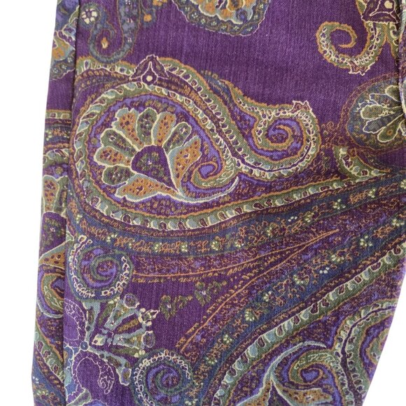 Lauren Ralph Lauren Paisley High Rise Twill Straight Ankle Jeans 8 Purple - Picture 6 of 10